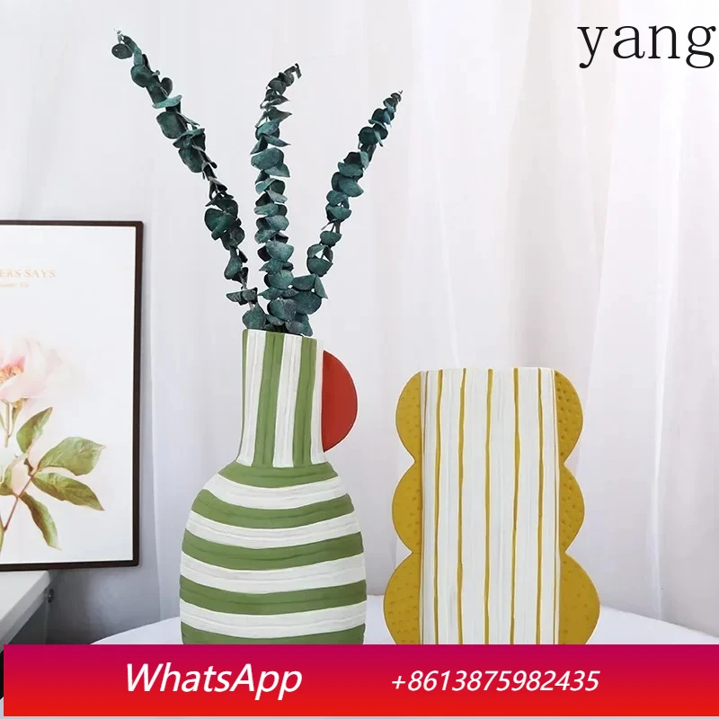 

Cartoon style ceramic vase desk decoration flower arrangement colorful ceramic vase modern home decoration