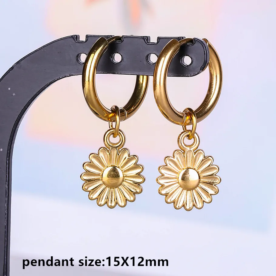 Engelskreuz Alien Anhänger Creolen Stern Schwert Bogen Edelstahl Runde Ohrringe für Damen Herren Schmuck Piercing Aretes Geschenk – Detail 15