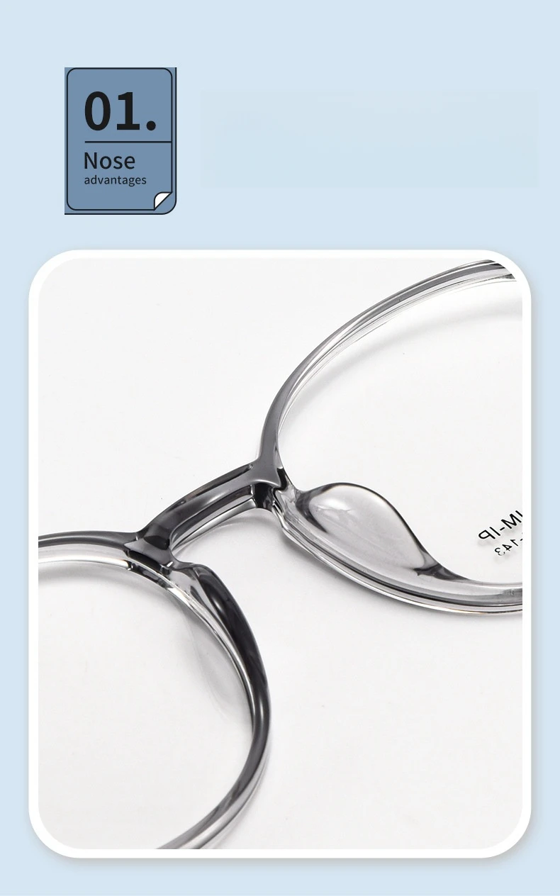 YIMARUILI Ultraleichte, bequeme TR90-Brille, kleine Retro-runde optische Brillenfassung aus reinem Titan für Herren und Damen – Detail 4