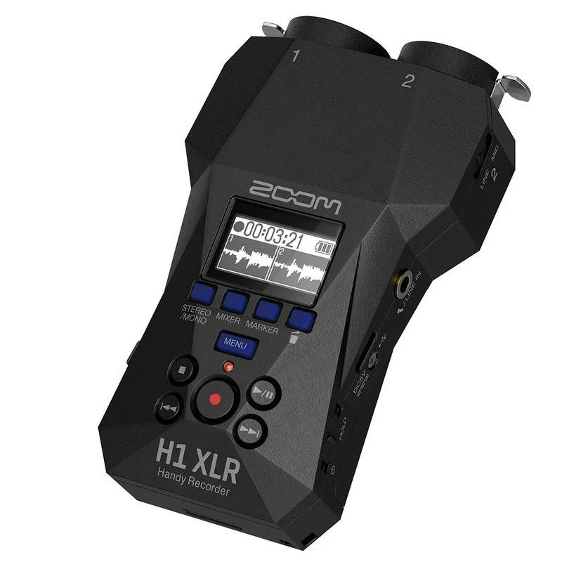 ZOOM H1 XLR Portable Handy Recorder, 32-Bit Float, 2 XLR/TRS Locking Combo Inputs, Dual AD Converters for Podcasters, Filmmakers