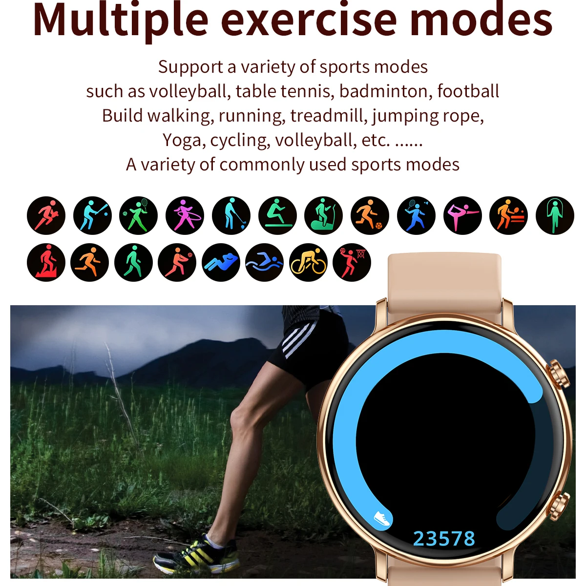 جديد للنساء 1.3 "HD شاشة بلوتوث دعوة Smartwatch الرياضة رقيقة جدا الجسم الموسيقى صوت مساعد الصحة سيدة ساعة ذكية فتاة