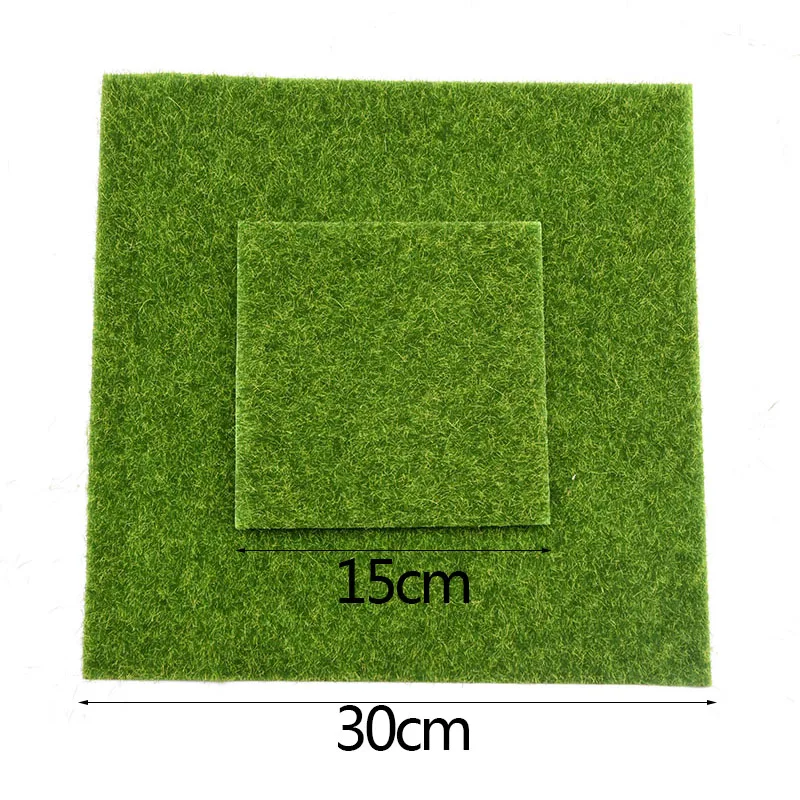 1Pcs 15cm/30cm Artificial Grassland Simulation Moss Lawn Turf Fake Green Grass Mat  Carpet DIY Micro Landscape Home Floor Decor