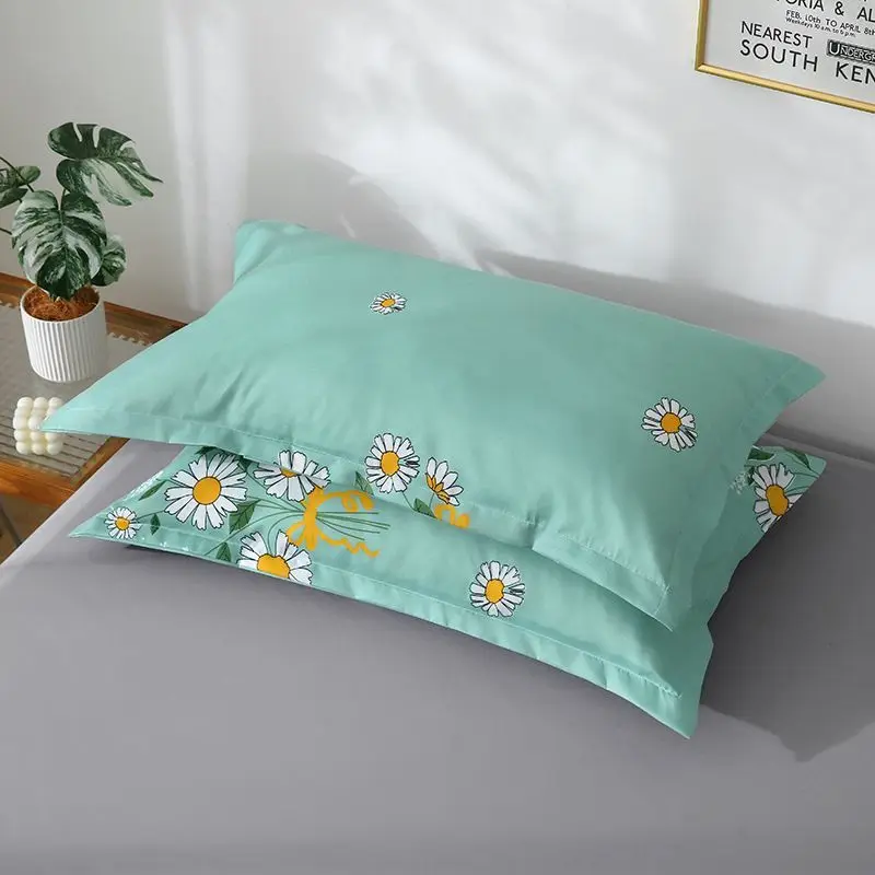 Pillowcase Adult Pair of Simple Thickened Student Dormitory 2 Pack Pillowcases Floral Pattern, Perfect for Adults and Students