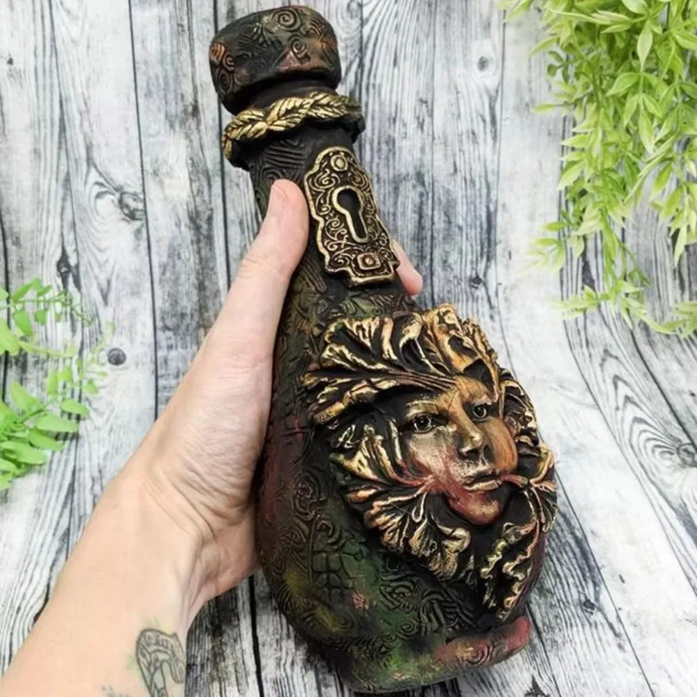 Gothic Decorative Bottle Resin Vintage Sculpture Witchcraft Potion Jar Home Art Ornament Retro Greek Halloween Birthday Gifts