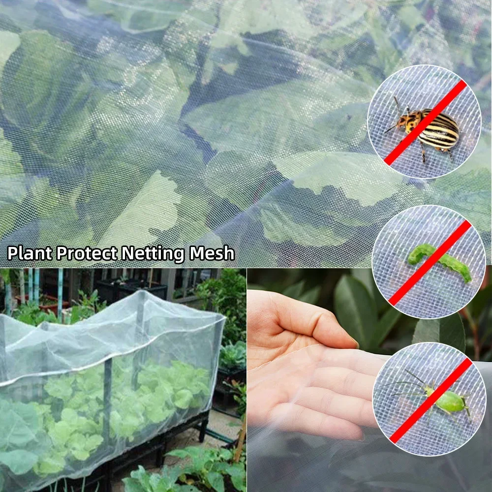 Garden Plant Insect Netting Vegetable, Flower and Fruit Care Cover Netting Pest Control Bird-proof 60 Mesh Protective Netting