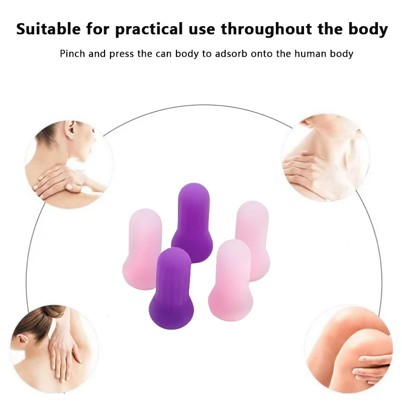 Silicone Vacuum Suction Cup Massage Kit Massage Body Cup Facial Massage Suction Cup Anti-cellulite Vacuum Massager