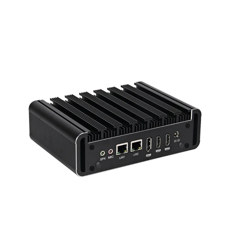 Mini PC industriale Intel N100 CPU DDR4 M.2 NVME SSD 2x DB9 RS232 2x LAN 6x USB 2x HDMI 1x DP WiFi 4G Slot SIM Windows10/11 Linux