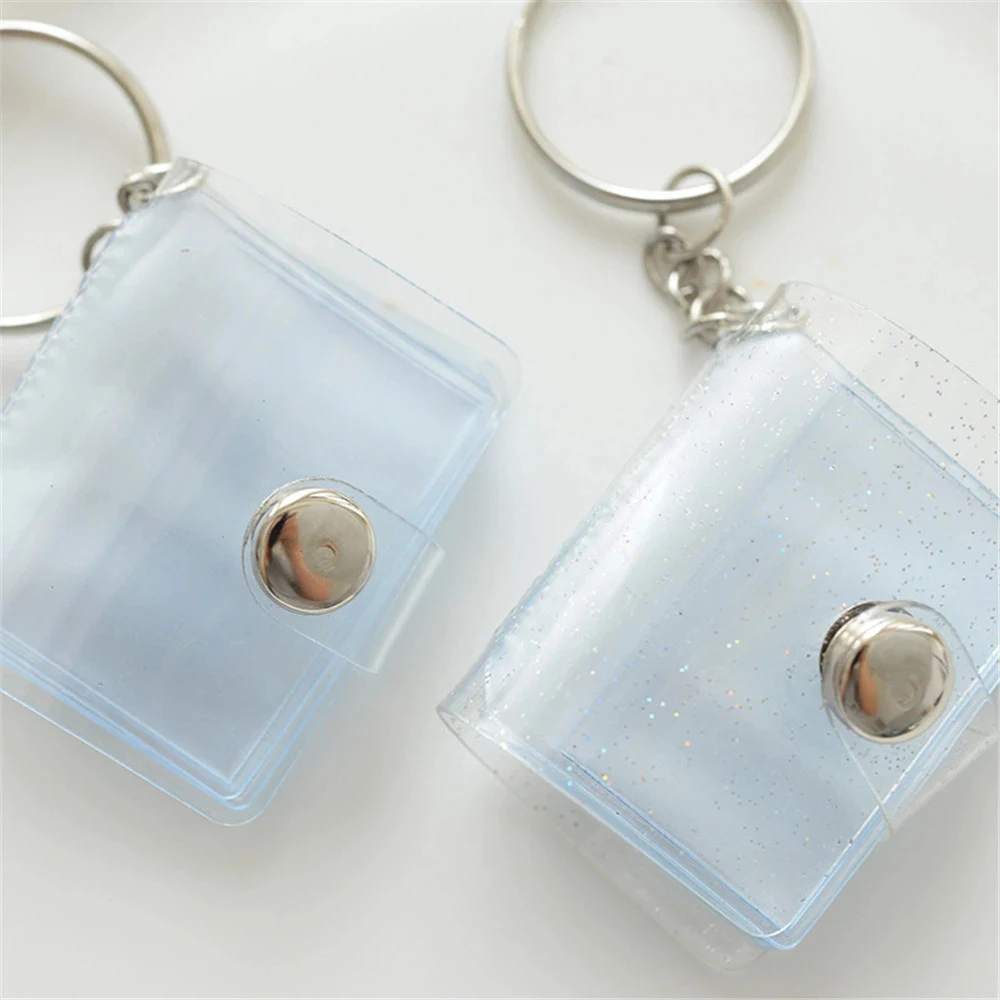 High quality Transparent 2 Inch Card Stock 1 Inch Mini Photo Album Photos Holder Keychain Binders Albums Photo Card Holder