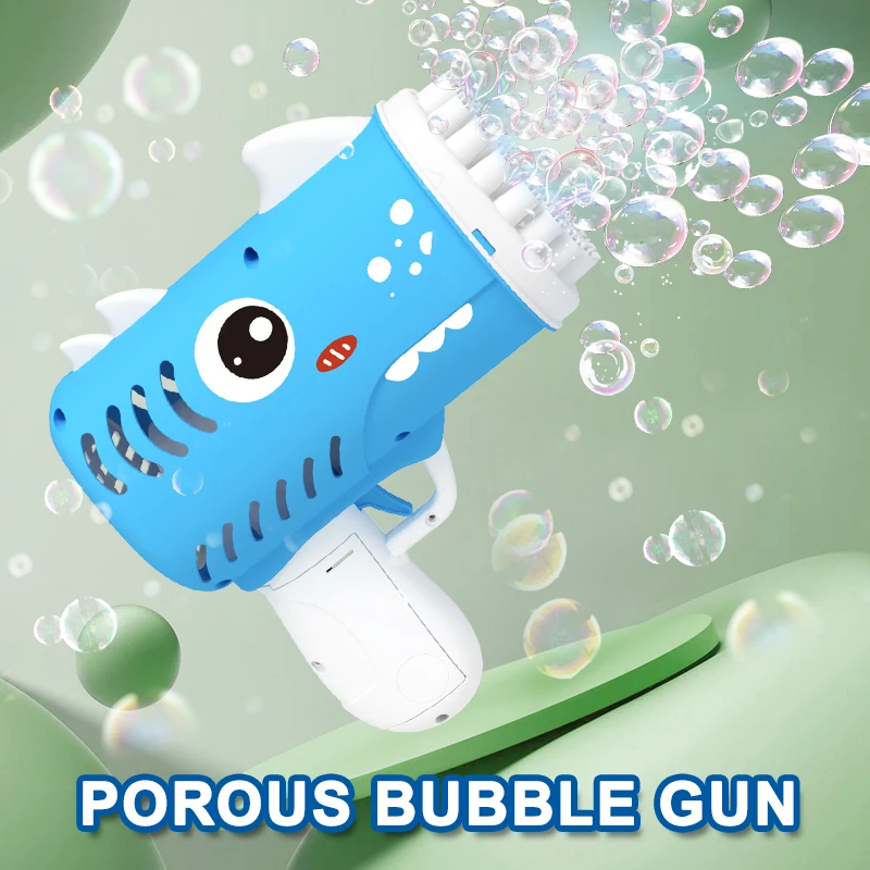 Tire-Bulle de Dinosaure à 35 Trous, Machine à Bulles sans Batterie et Sans Eau