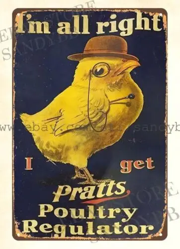 1890S CHICK chicken poultry farm PRATTS VETERINARY REMEDIES tin sign home deco