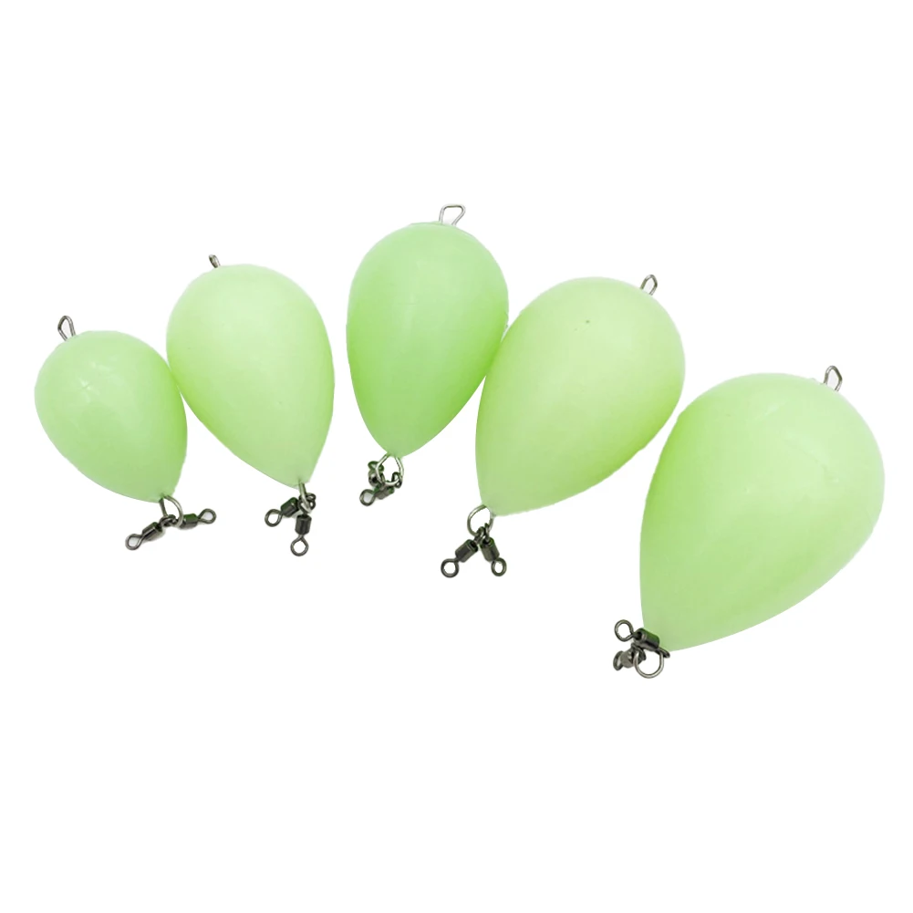 Bobber galleggiante da pesca pesca notturna 1 pz galleggiante da pesca acrilico verde uovo luminoso di alta qualità Multi-Size durevole