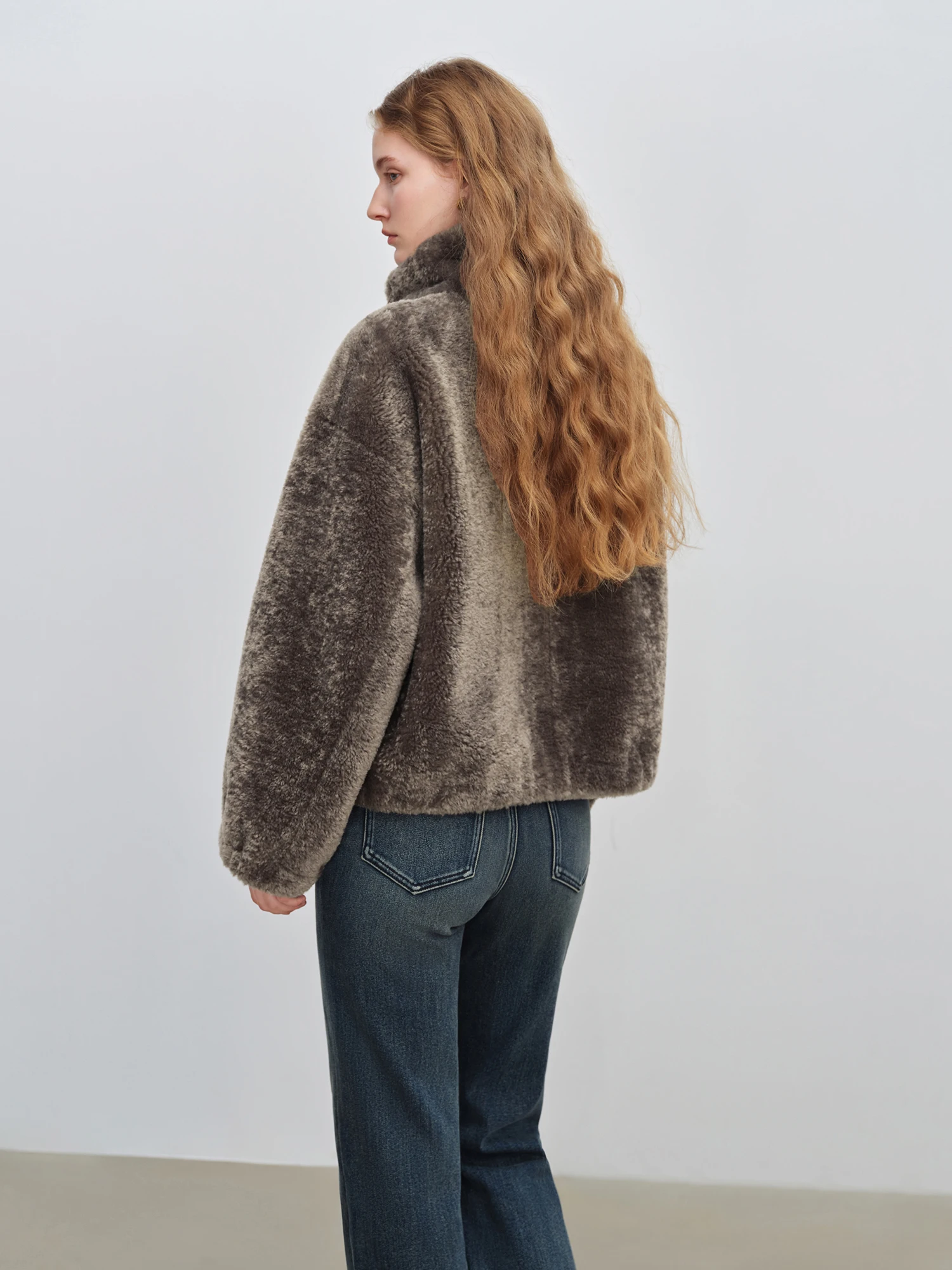 ZIQIAO 2025 Winter Women's Short Stand Collar Faux Fur Coat - Eco-Friendly Plush Material Outerwear for Casual Outdoor Wear