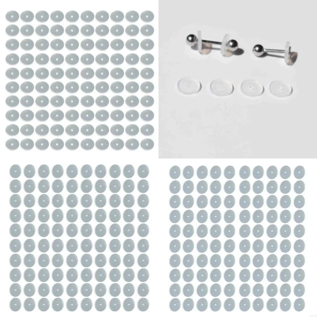 

100pcs Earrings Disc Pads Comfortable and Secure Silicone Earring Stabilizers