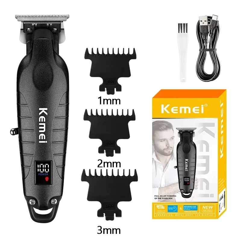 Kemei KM-2293 Salon Level Powder Metallurgical Blade Electric Scissors Hair Clipper 1200 MAh Lithium Battery Hair Trimmers