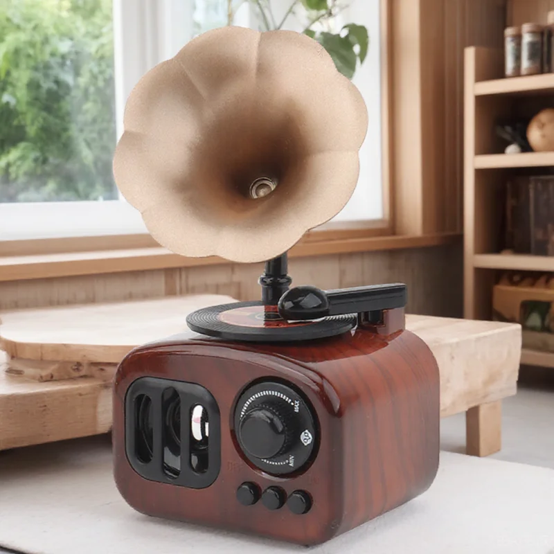 

Creative Phonograph Shape Music Retro Mini Musical Box Desktop Decoration Gift For Home Office Birthday Clear Sound Desktop
