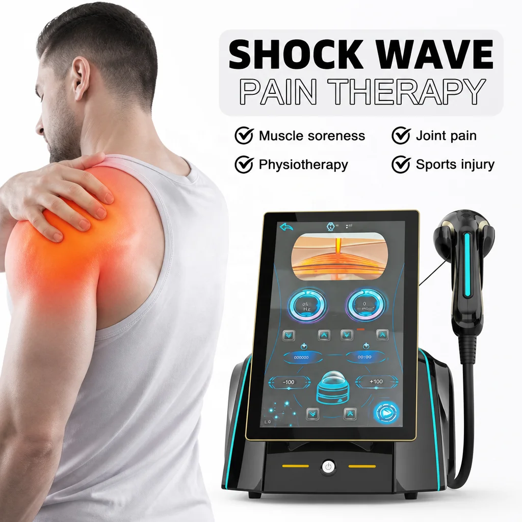 Extracorporeal Electromagnetic Focused Shockwave Therapy Machine PhysiotherapyESWT Pain Relief Injury Healing Rehabilitation