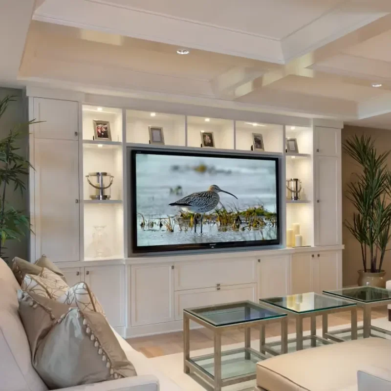 HangZhou Vermont Modern White Shaker Freestanding TV Stand Wall Unit for Living Room Furniture Tv Cabinet