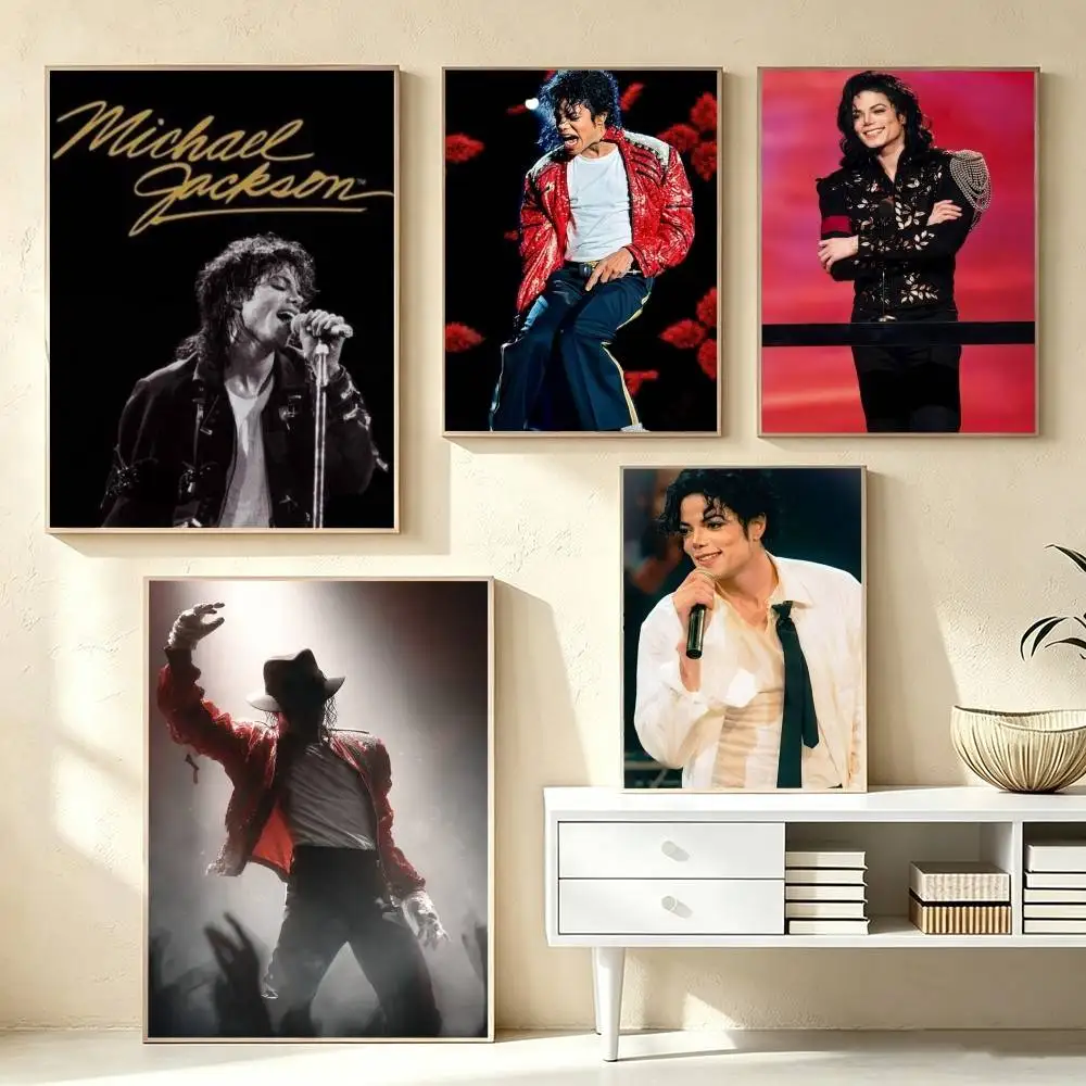 M-Michael J-Jackson Poster High Quality Dorm Living Room Aesthetic Wall Decoration Painting Stickers Gift