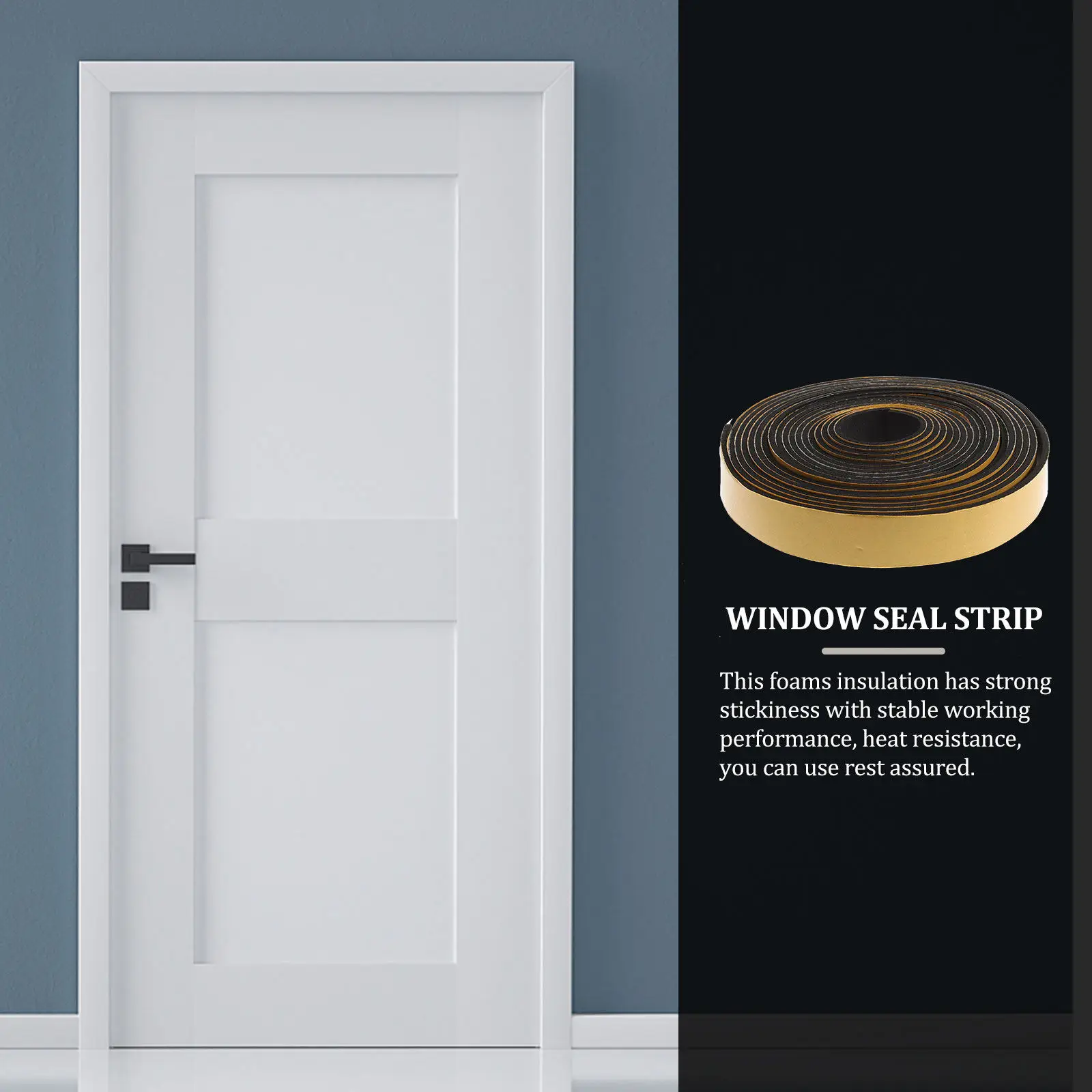 1 Roll Eva Foam Door Seal Tape Self Adhesive Anti-Collision Noise Proof Weatherstrip Window Gap Sealing Strip Insulation