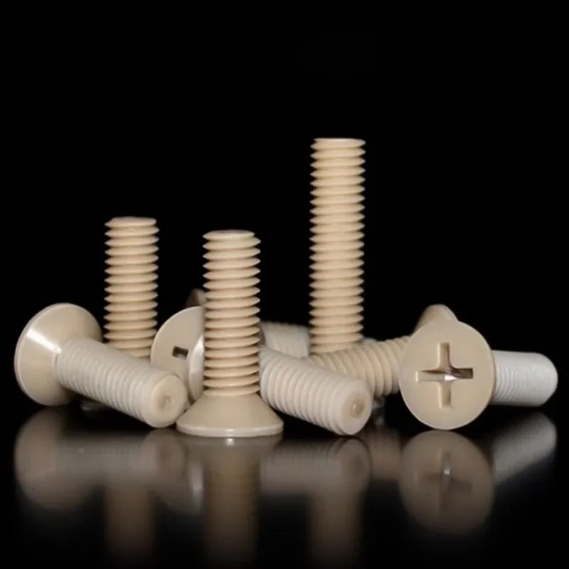 M1.2 M.4 M2 M3 M4 M5 M6 M8 Metric x 2-30mm PEEK Plastic Phillips Cross Countersunk Flat Head Screws High temperature