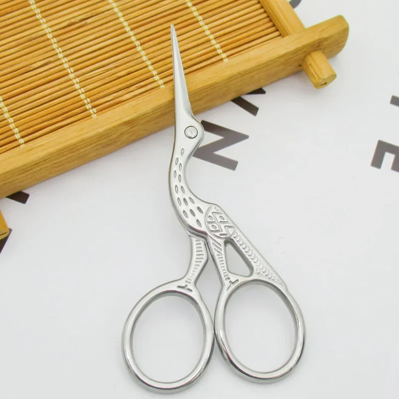 Stainless Steel Crane Scissors Vintage Bird Shaped Embroidery Sewing Craft Tool Handmade Eyebrow Trimming Small Cutting Shears