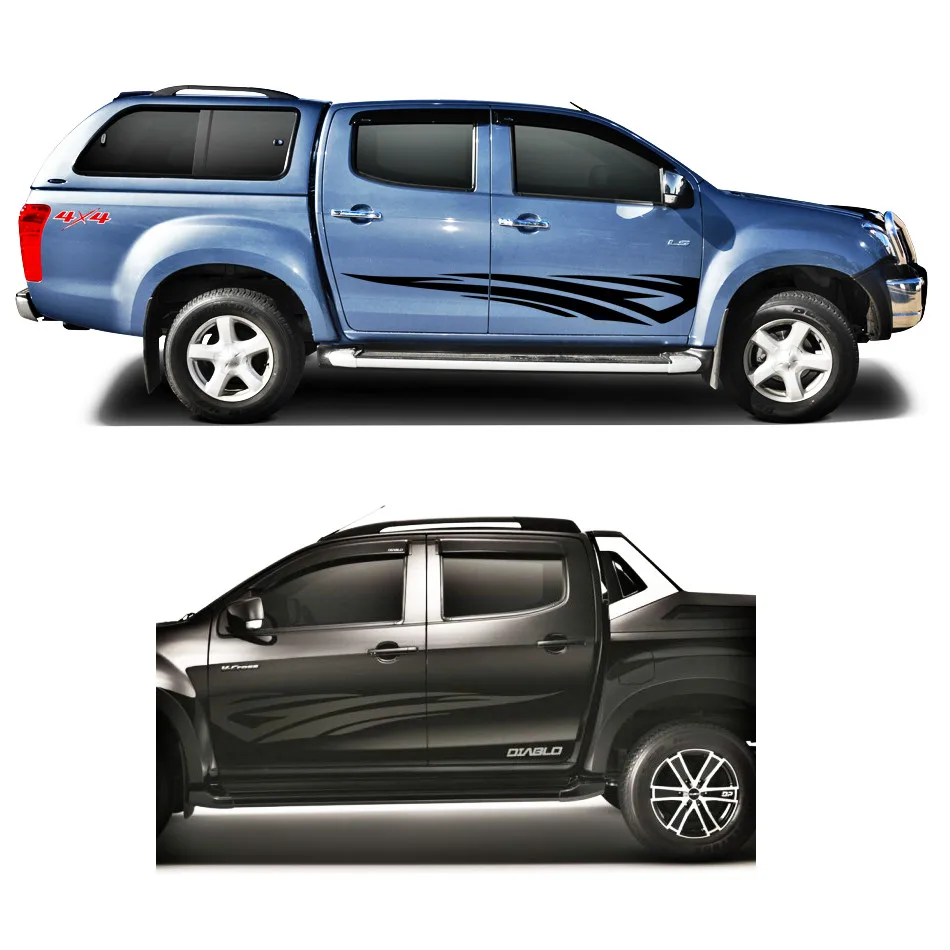 car decal run by fire car door side graphic vinyl for dmax adventure mud ranger f150 hilux d-max navara amarok