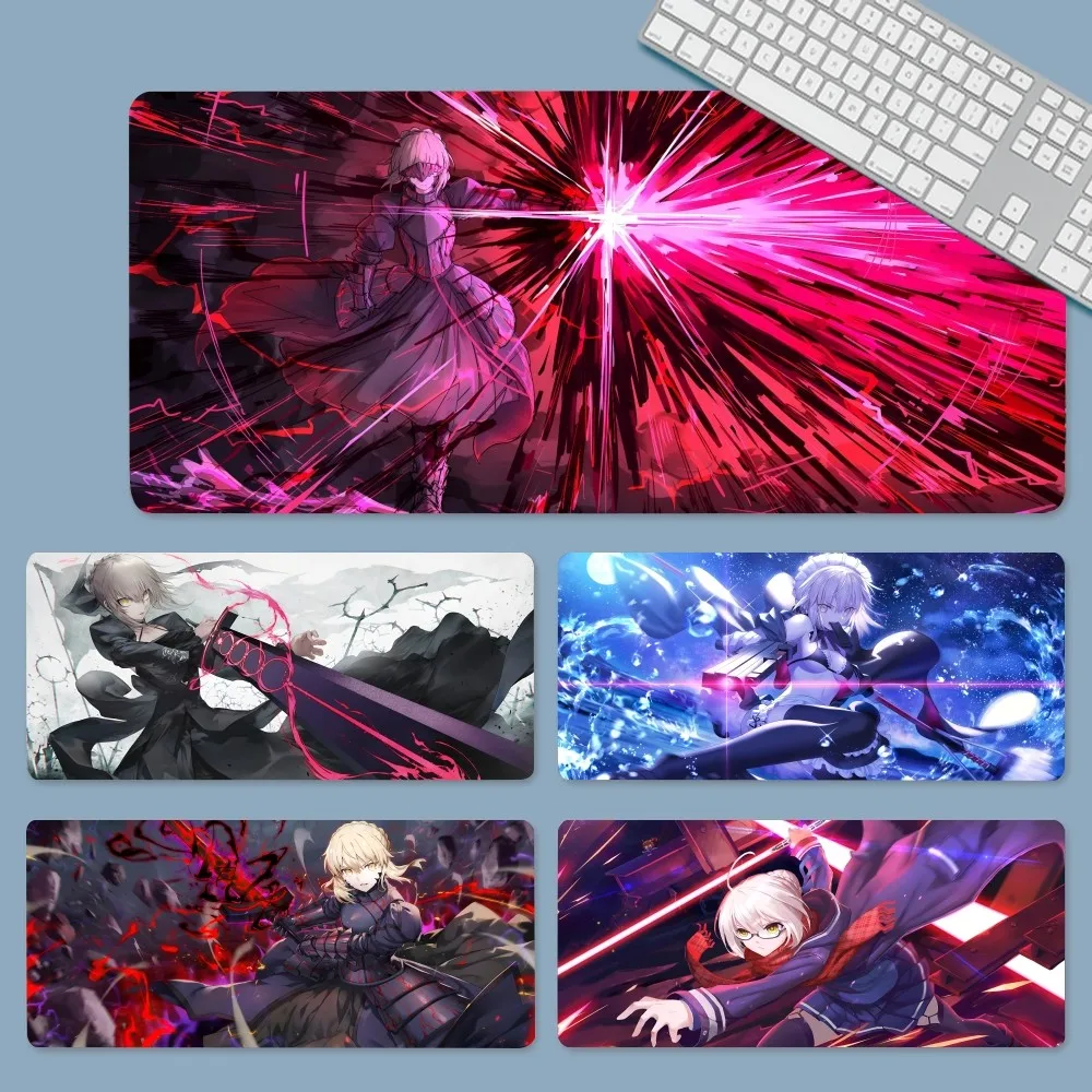 Anmie Girl Fate Grand Order Saber Mousepad Large Gaming Mouse Pad LockEdge Thickened Computer Keyboard Table Desk Mat