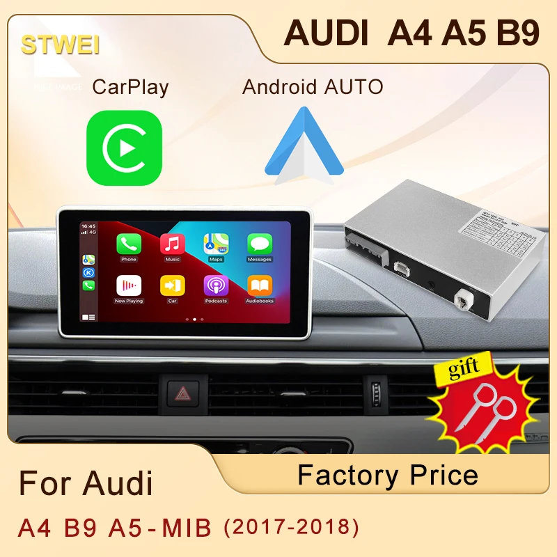 Car Module Box Wireless CarPlay Android Auto Module For AUDI A4 A5 B9 Mirror Link AirPlay Autolink Navi Functions