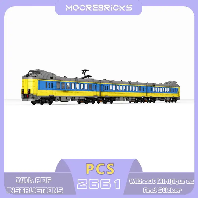 MOC 1/38 Koploper Zug Bausteine Motorisierte Europa Niederlande Moderne Intercity-Personenlokomotive Bausteine für Erwachsene