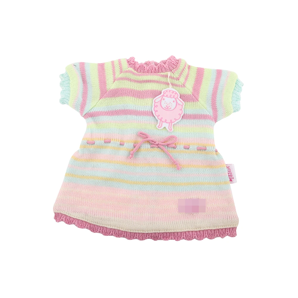 Cute Wool Doll Dress Coloreul Striped Skirt Clothing For 18 Inches American&43cm Baby New Born,OG Girl Dolls Toy Girls Gift