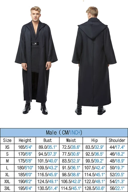 Adult Men Jedi Cloak Cosplay brown Walker Costume TUNIC Black Fantasy Uniform Outfit Robe Halloween Carnival Party Suit