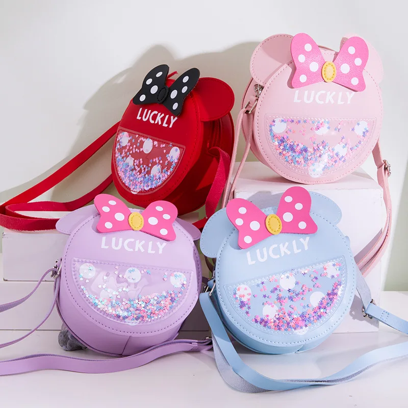 

New Children's Crossbody Bag Cute Little Girl's Bag Fashion Mini Round PU Bag Baby Shoulder Zero Wallet