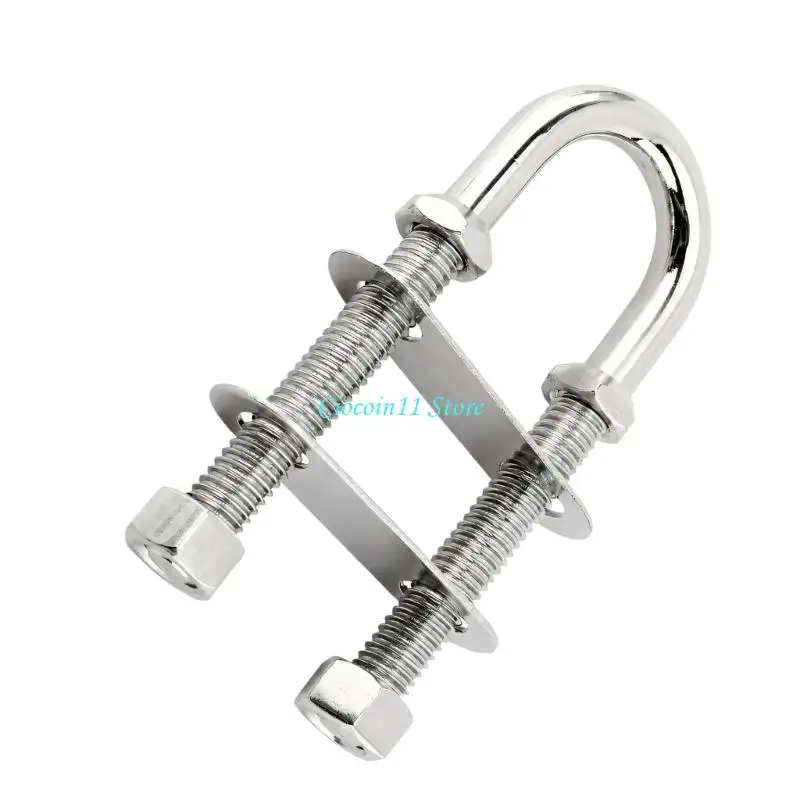 Y1UB Double-Plate Marine Wire Rope Fastener with Threaded U-Bolt and Stainless Steel Construction for Adjustable