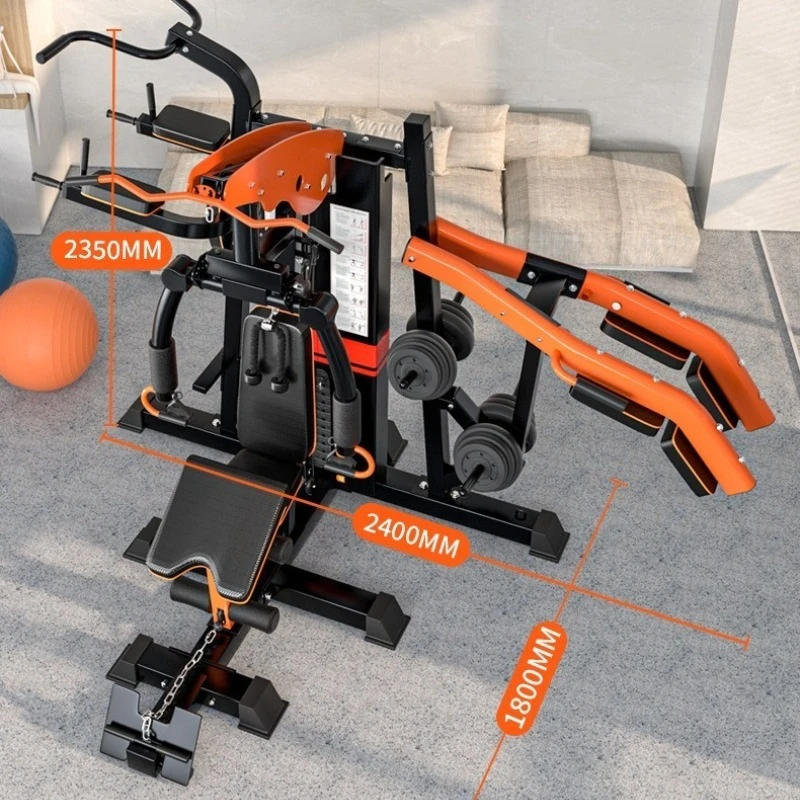 Multifunctional Home Gym Station, 3-Station Combo Trainer, Commercial Cable Crossover Rack for Full Squat Weight Lifting Workout