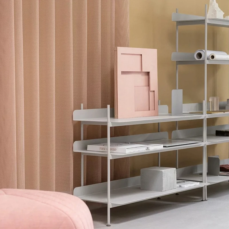 

Nordic light luxury wrought iron floor rack, living room corner cabinet, storage rack, display rack, bookcase, file rack