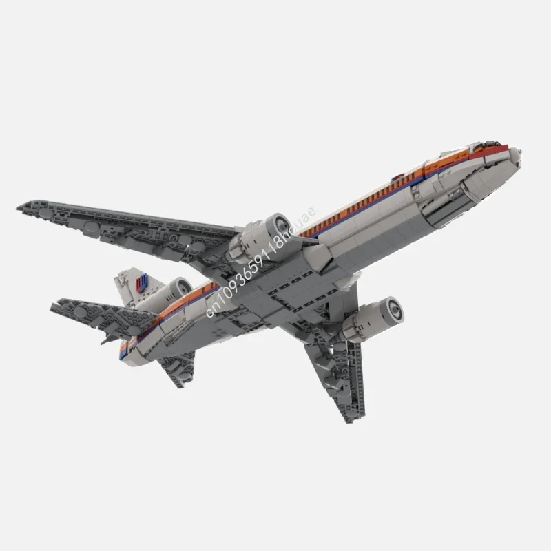 1912pcs MOC DC-10 United Airlines Blocos de construção para desenvolver paciência e concentração STEM educacional brinquedo de Natal presente