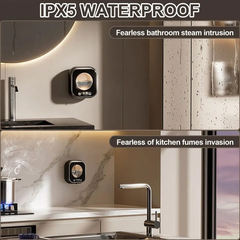 

Sensor Automatic Soap Dispenser Wall Mounted Large Capacity LED Detergent Dispenser Rechargeable Non-contact