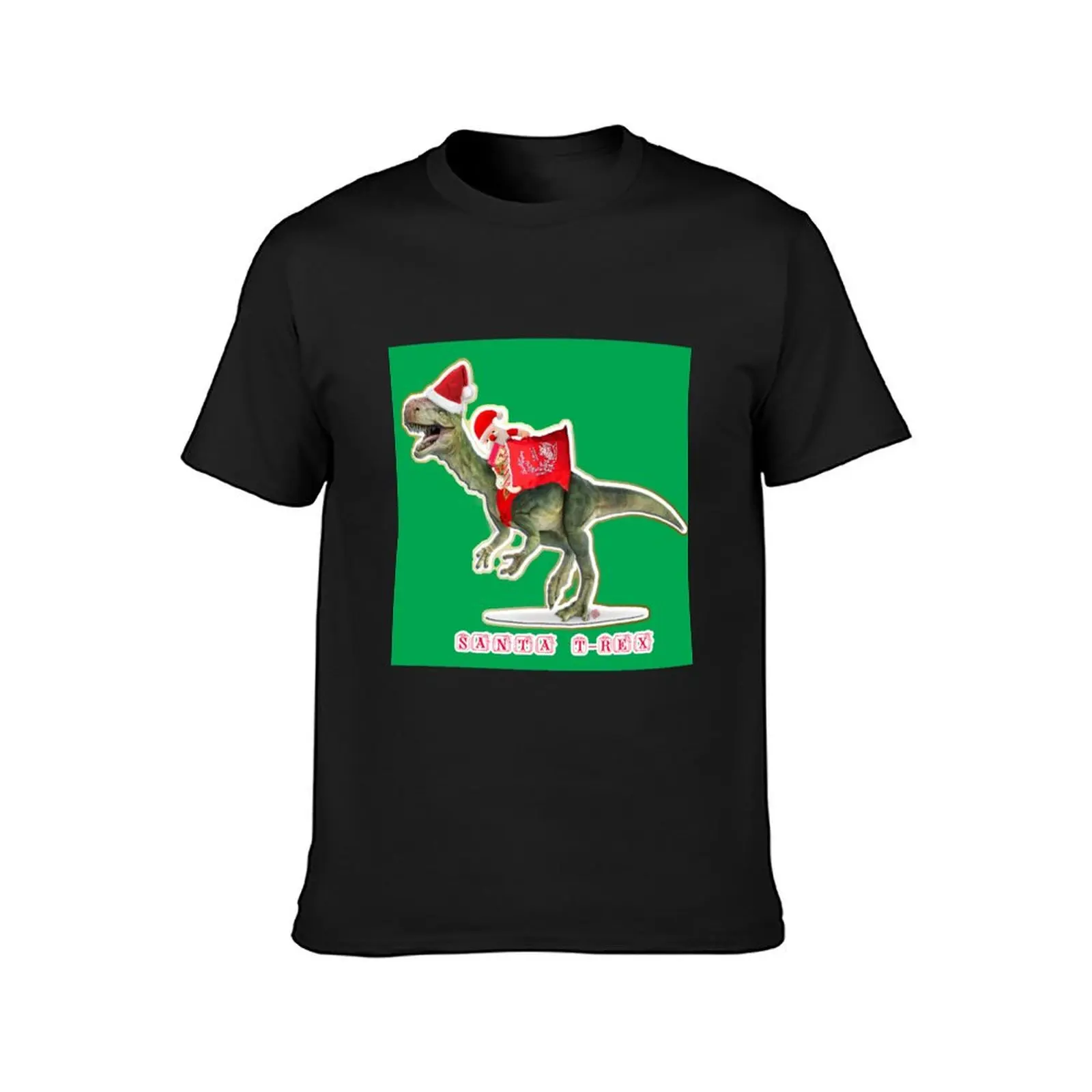 Santa Claus Dinosaur T-Rex (by ACCI) with Toy Bag T-Shirt summer top vintage clothes tee shirts for men