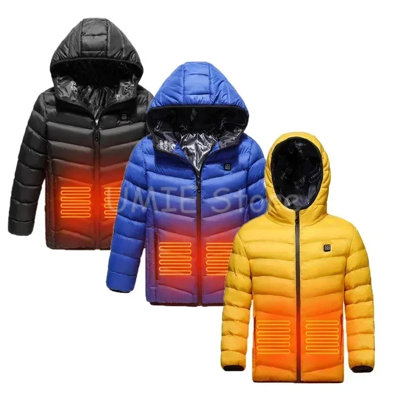 2024 New Heated Jacket Children  USB Charging Jacket Winter Heated Vest Electric Thermal Clothing  Kid Washable Hiking Jackets