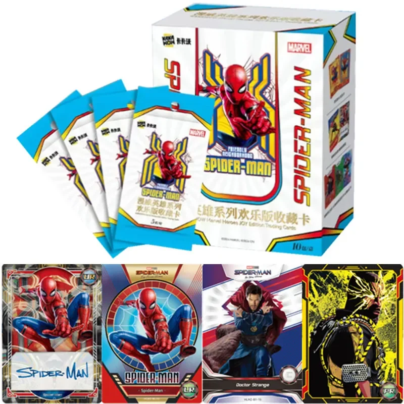 KAKAWOW Marvel Hero Series Happy Edition Collection Card Spider-Man Iron Man Rare Anime Character Card Kids Toys Christmas Gift