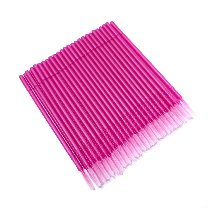 100PCS/Pack Medical  Long Head Bendable Micro Brushes Disposable Microbrush Applicator Eyelash Glue Cleaning Brush