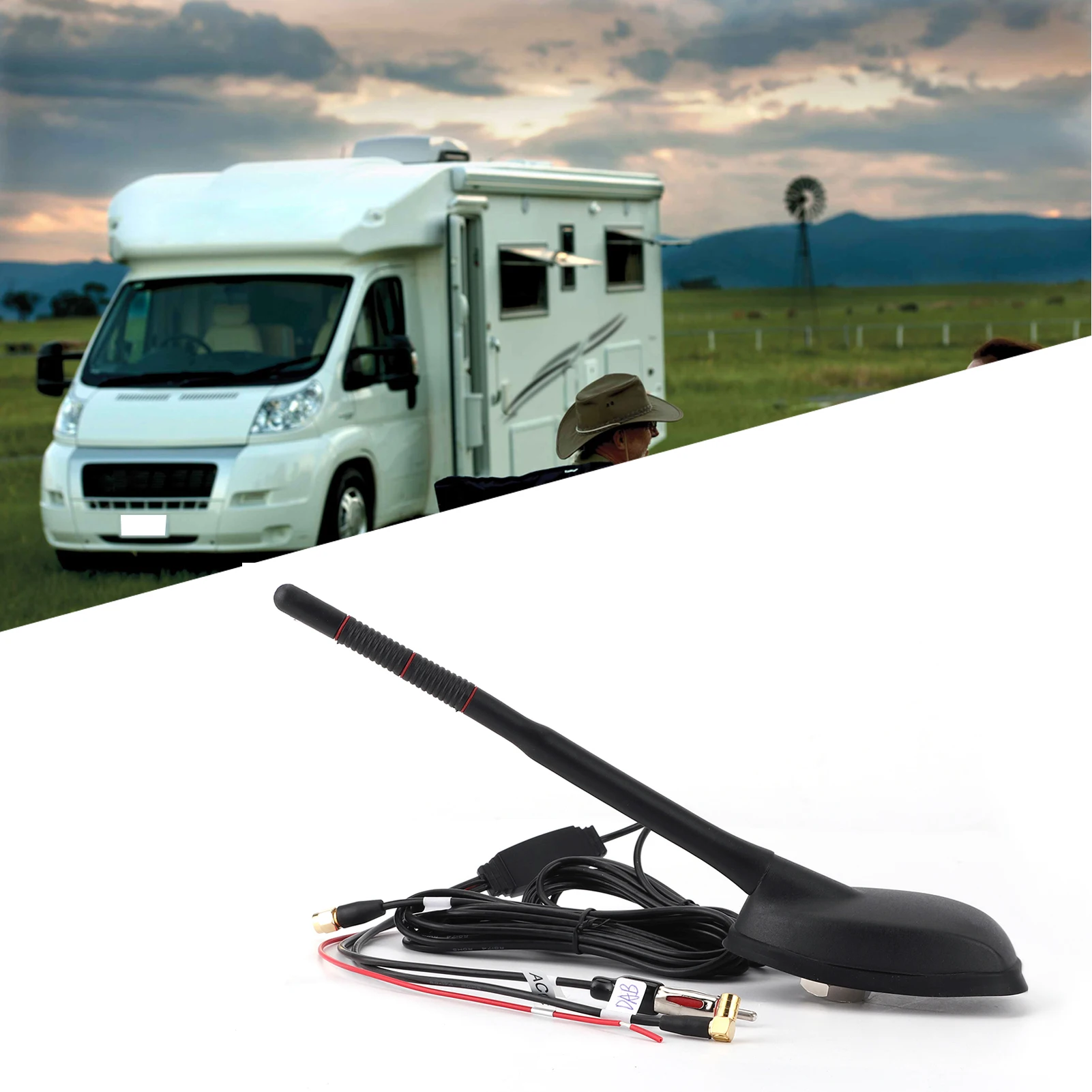 

Активная усиленная антенна DAB+GPS+FM для автомобиля, крепление на крышу, водонепроницаемая, пылезащищенная