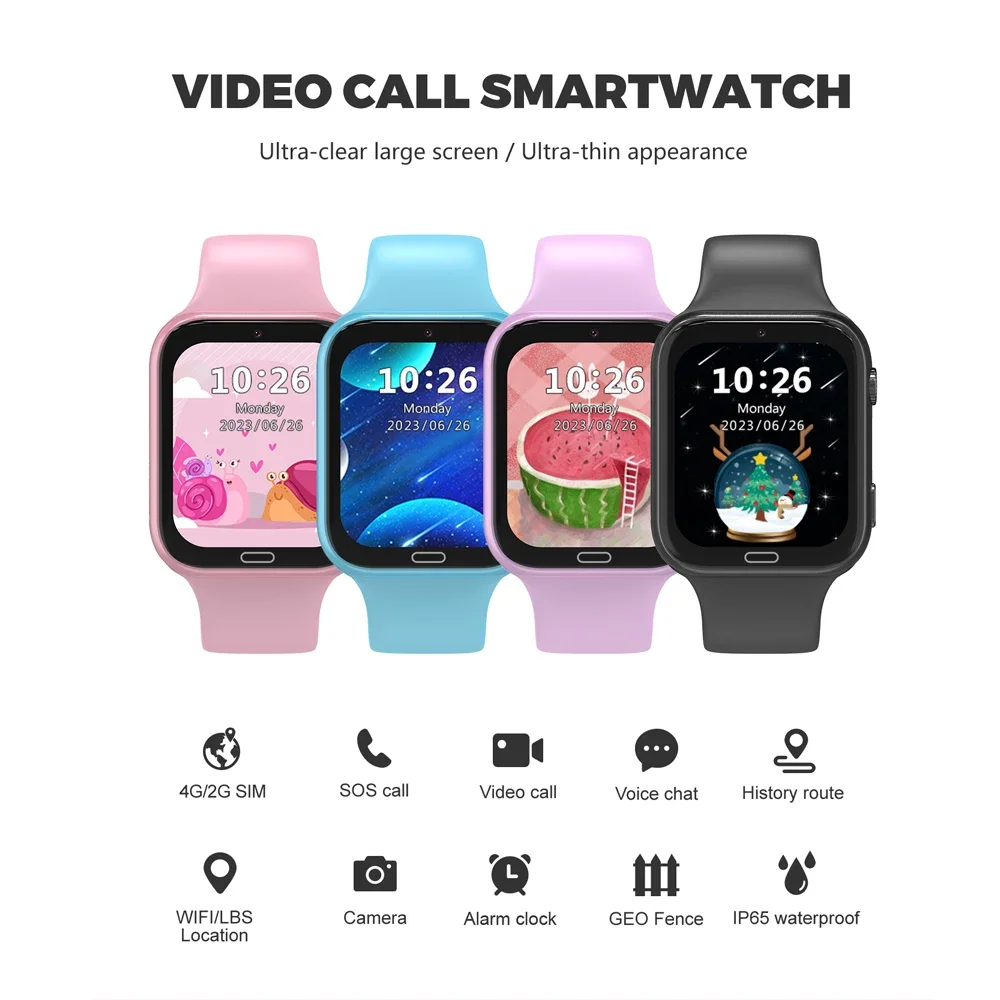 4G Smart Watch Kids Video Call Flashlight SOS Waterproof WiFi LBS Tracker Location Call Back Children\'s Smartwatch Camera