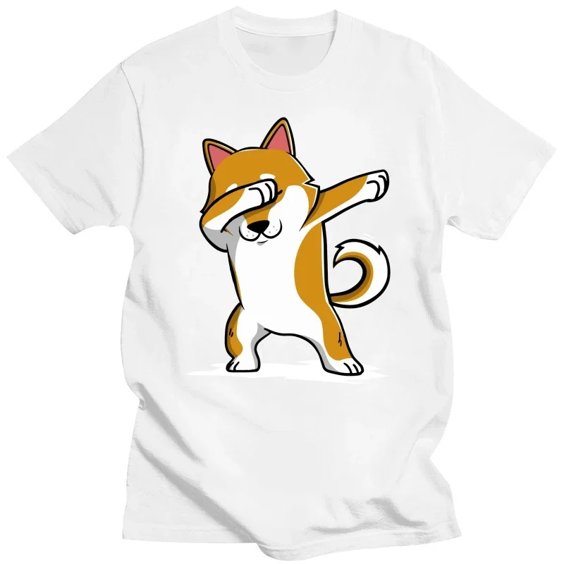 Camiseta divertida de Shiba Inu Dabbing para hombre, camisa de manga corta, Humor japonés, regalo para amantes de los perros, camiseta informal de