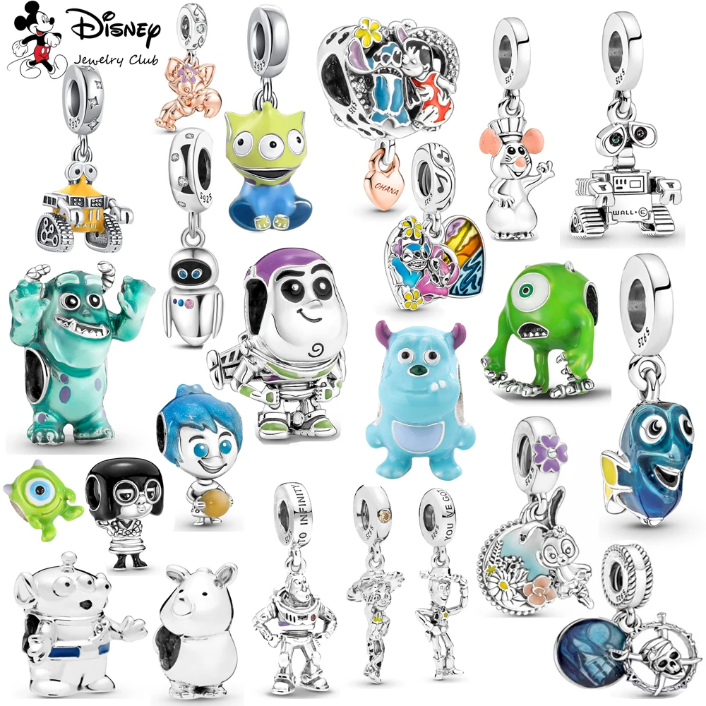 MINISO Disney Silver 925 Shrek Buzz Lightyear the Toy Story Monster Pendant Dangle Fit Original Charms Bracelet DIY Accessories