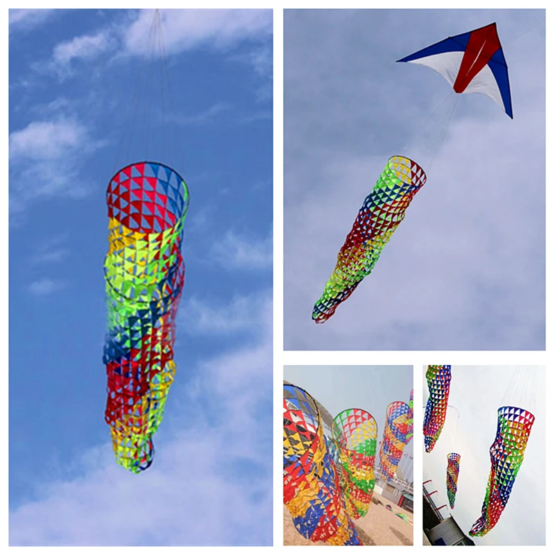 free shipping large windsocks kite flying outdoor sport beach kite for adults walk in sky kite reel factory parachute sport toy