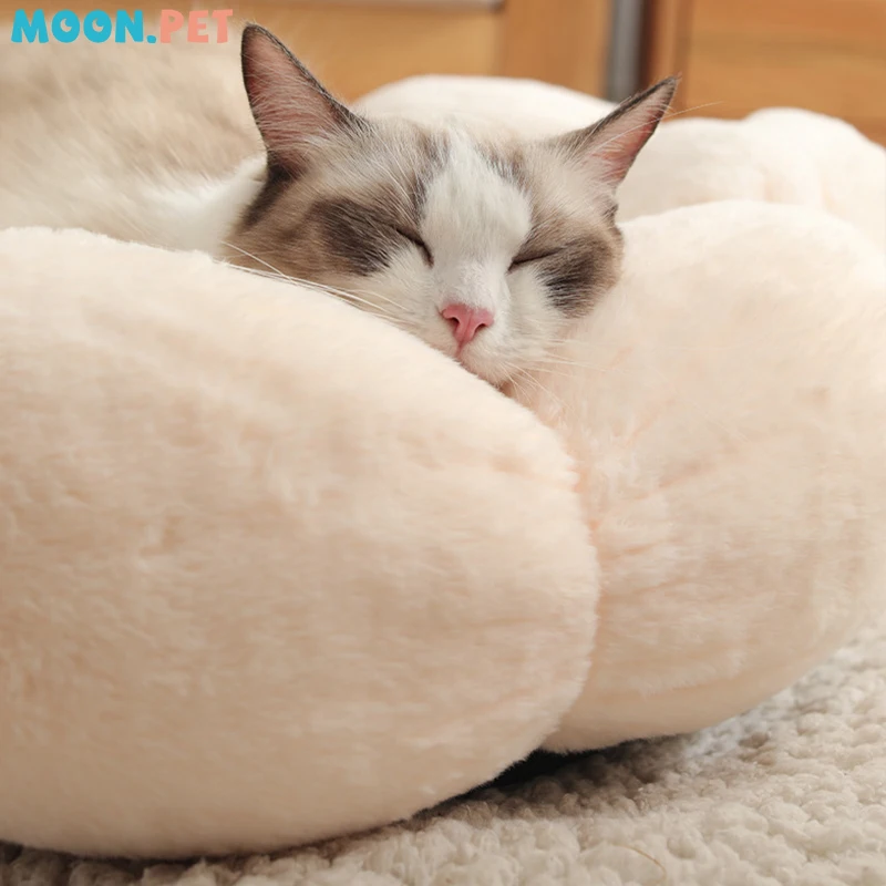 Unique Flower-Shaped Cat Nest Comfortable Sleep Autumn and Winter Dog Nest Closed Cat Nest Winter Warm Pet Supplies