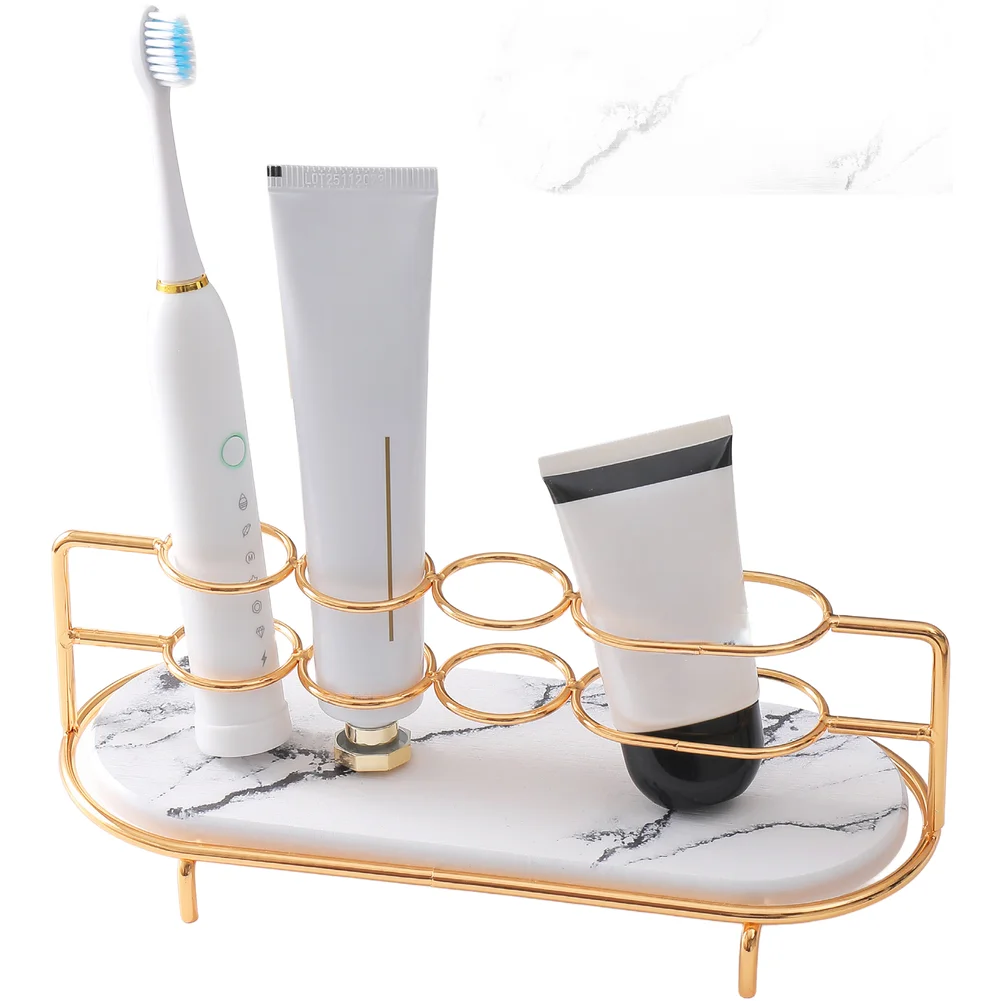 4 Slot Diatomaceous Earth Toothbrush Holder Designed for Bathroom Countertop Use with Emphasis on Absorption Efficiency