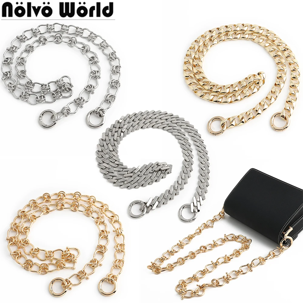 2PCS Zinc alloy New Metal Chain Cross Body For Underarm Shoulder Tote Hand-Woven Bags Replacement Strap Decoration Accessories