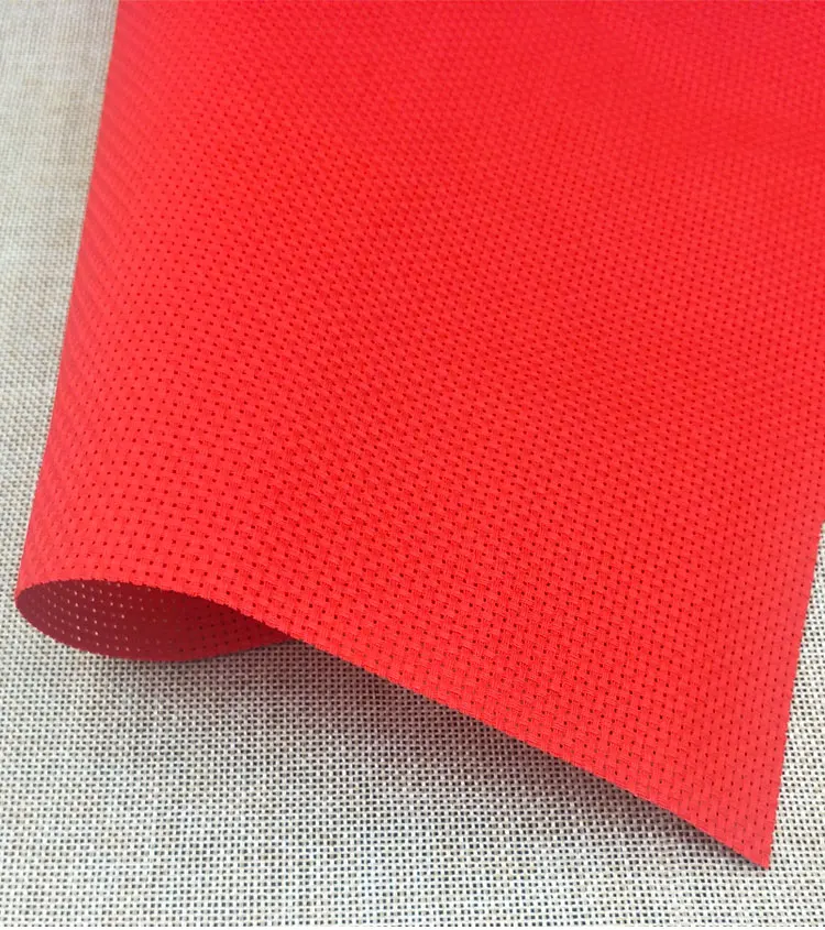 Aida Cloth Cross Stitch Fabric, DIY Handmade Needlework, Embroidery Craft, Red and White, 9Ct Cloth, 25x25cm